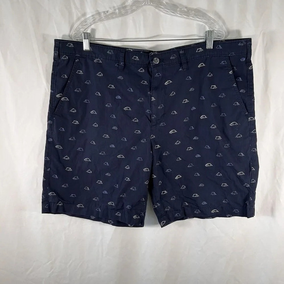 Eddie Bauer Other - Eddie Bauer Shorts Mens 42 Navy Blue Camping Theme Pockets 100% Cotton